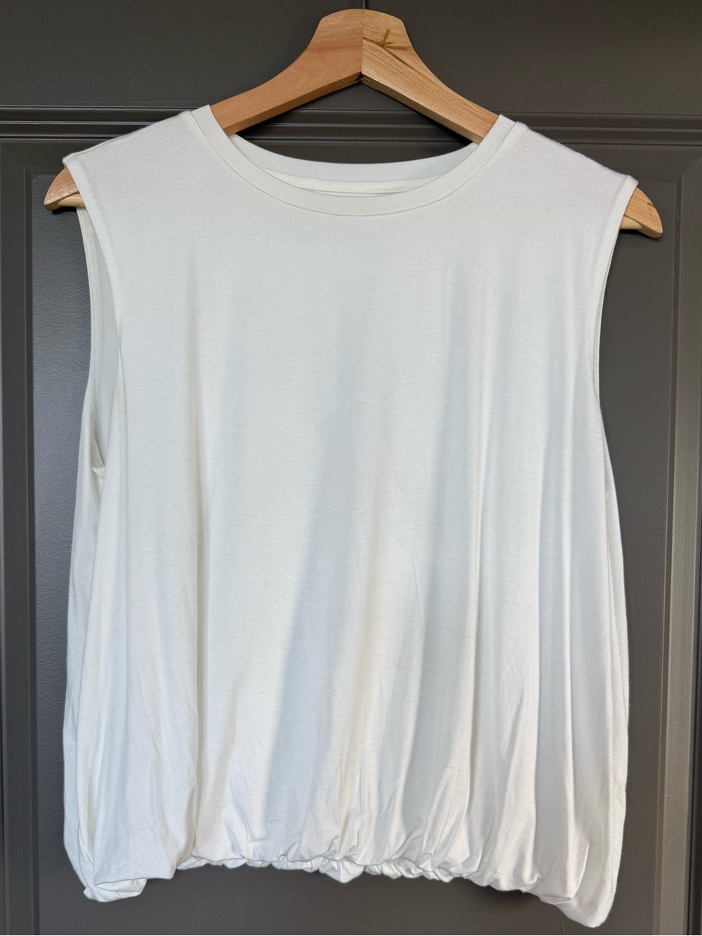 Elodie White Sleeveless Bubble Tank